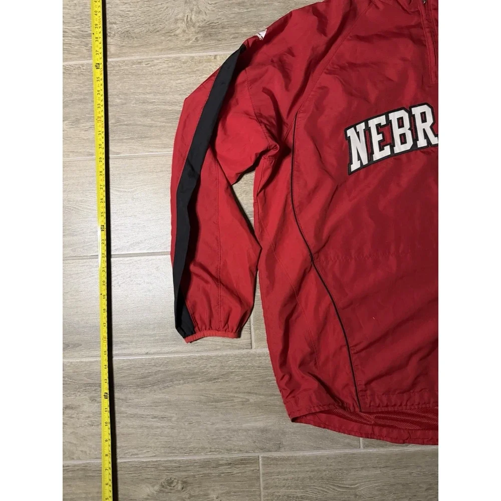 Majestic Red Nebraska Quarter‎ Zip Sweatshirt Size 2XL